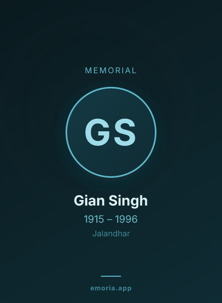 Memorial portrait of Gian Singh