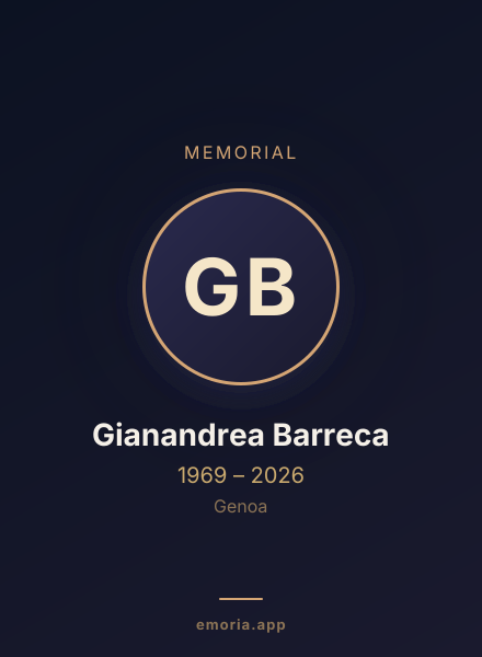 Memorial portrait of Gianandrea Barreca