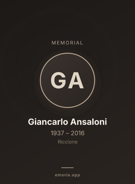 Memorial portrait of Giancarlo Ansaloni