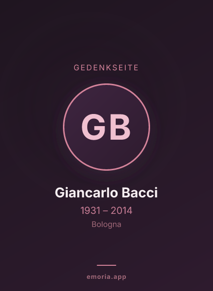 Gedenkportrait von Giancarlo Bacci