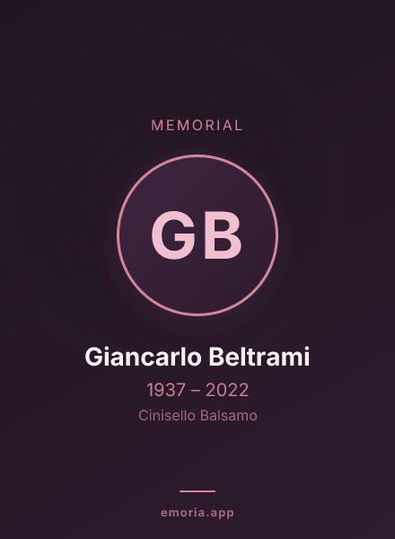Memorial portrait of Giancarlo Beltrami