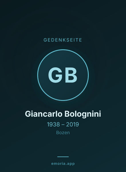 Gedenkportrait von Giancarlo Bolognini