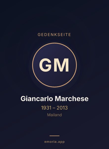 Gedenkportrait von Giancarlo Marchese