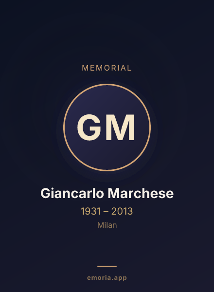 Memorial portrait of Giancarlo Marchese