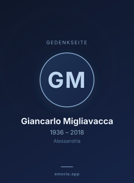 Gedenkportrait von Giancarlo Migliavacca
