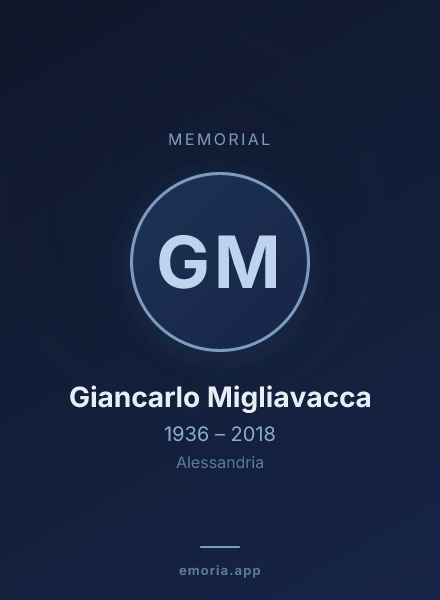 Memorial portrait of Giancarlo Migliavacca