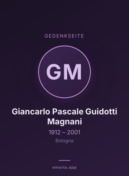 Gedenkportrait von Giancarlo Pascale Guidotti Magnani