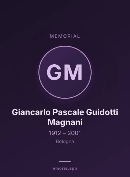Memorial portrait of Giancarlo Pascale Guidotti Magnani