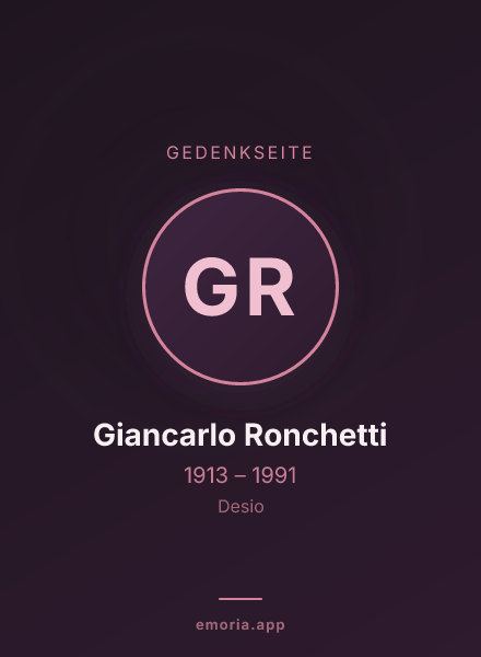 Gedenkportrait von Giancarlo Ronchetti