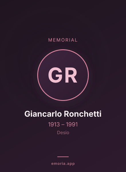 Memorial portrait of Giancarlo Ronchetti