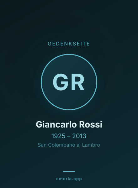 Gedenkportrait von Giancarlo Rossi