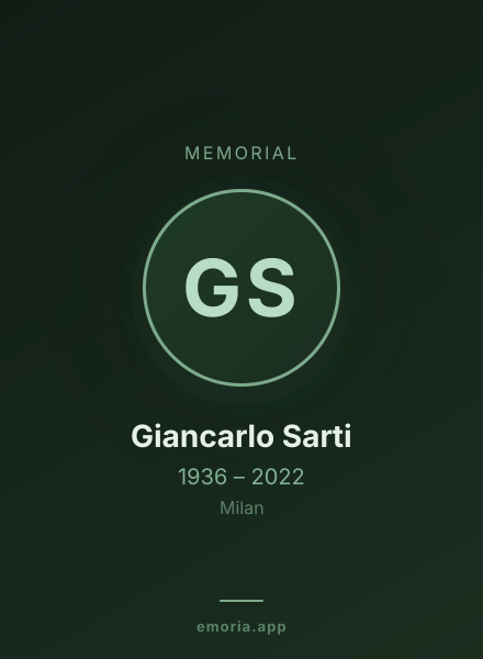 Memorial portrait of Giancarlo Sarti