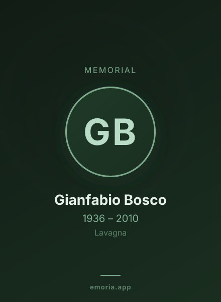 Memorial portrait of Gianfabio Bosco