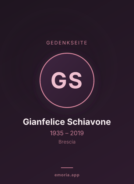 Gedenkportrait von Gianfelice Schiavone