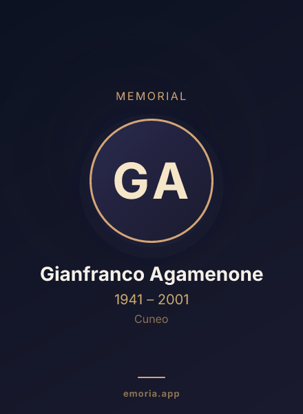 Memorial portrait of Gianfranco Agamenone