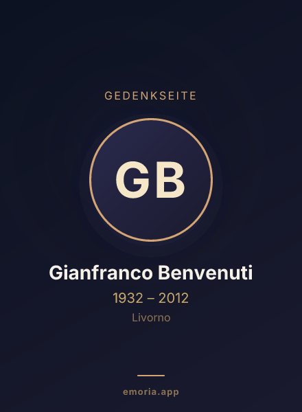 Gedenkportrait von Gianfranco Benvenuti