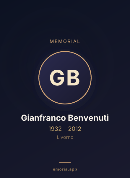 Memorial portrait of Gianfranco Benvenuti