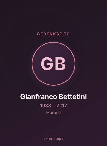 Gedenkportrait von Gianfranco Bettetini