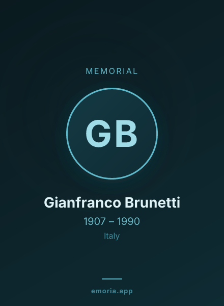 Memorial portrait of Gianfranco Brunetti