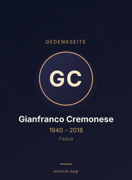 Gedenkportrait von Gianfranco Cremonese