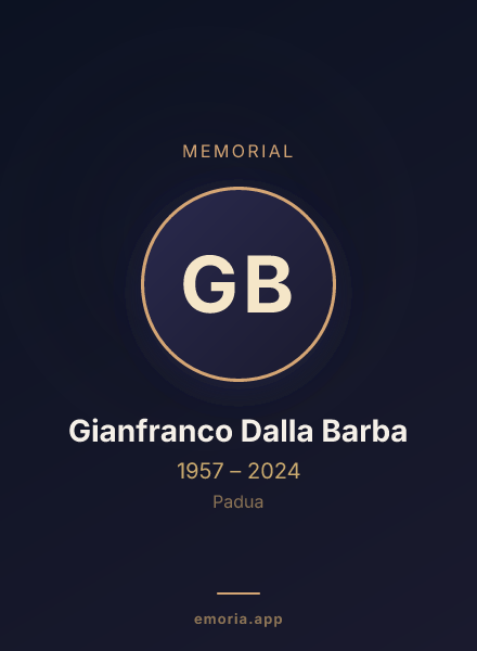 Memorial portrait of Gianfranco Dalla Barba