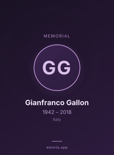 Memorial portrait of Gianfranco Gallon
