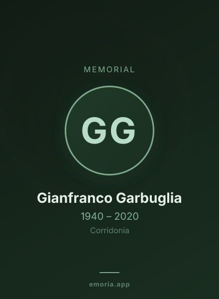Memorial portrait of Gianfranco Garbuglia