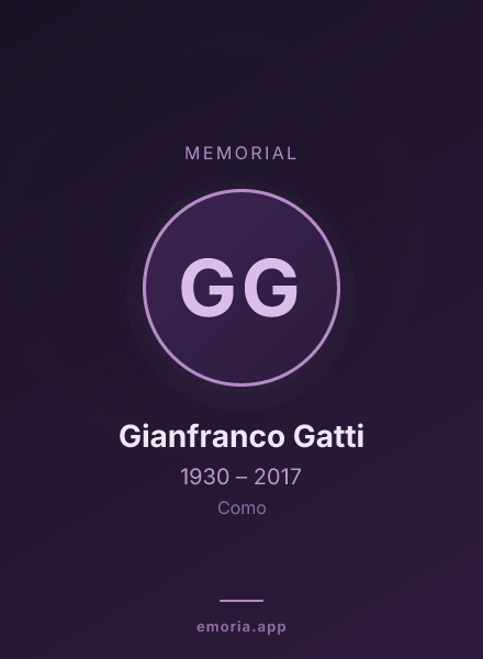 Memorial portrait of Gianfranco Gatti