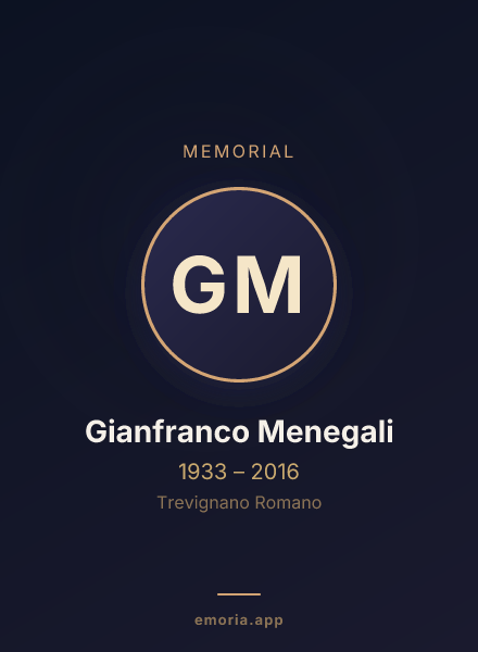 Memorial portrait of Gianfranco Menegali