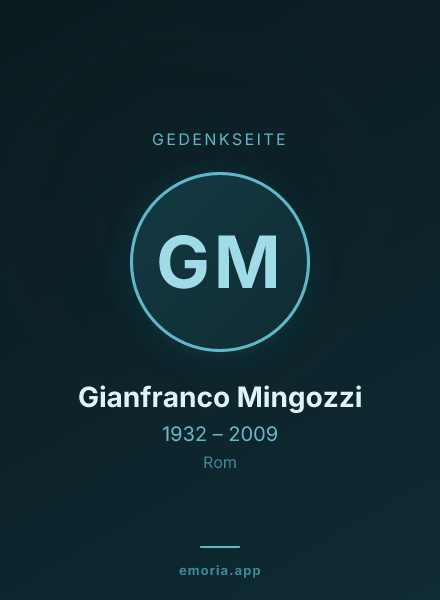Gedenkportrait von Gianfranco Mingozzi