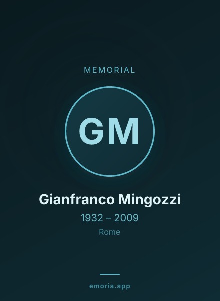 Memorial portrait of Gianfranco Mingozzi