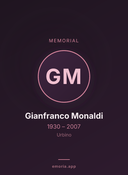Memorial portrait of Gianfranco Monaldi