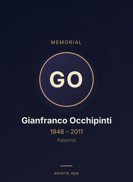 Memorial portrait of Gianfranco Occhipinti
