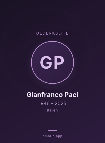 Gedenkportrait von Gianfranco Paci