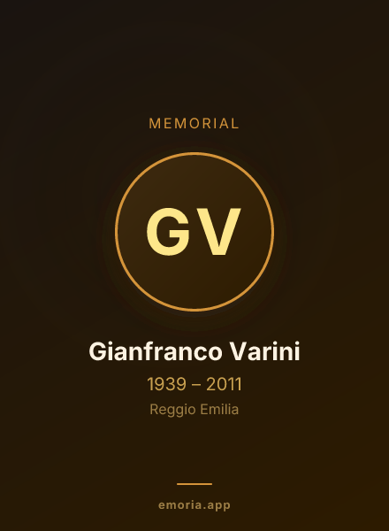Memorial portrait of Gianfranco Varini