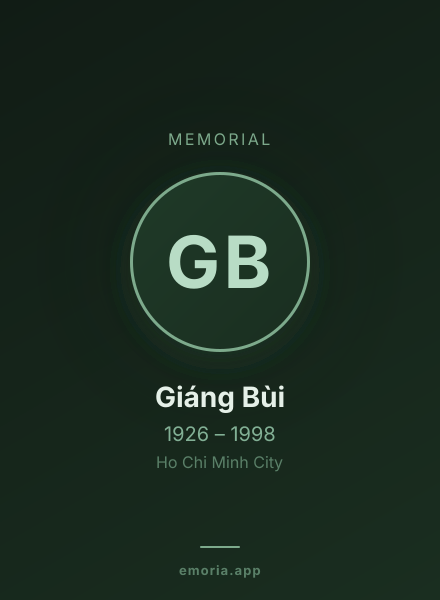 Memorial portrait of Giáng Bùi