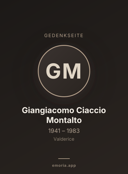 Gedenkportrait von Giangiacomo Ciaccio Montalto