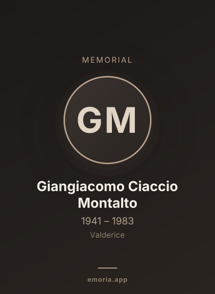Memorial portrait of Giangiacomo Ciaccio Montalto