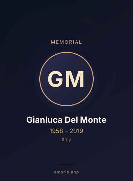 Memorial portrait of Gianluca Del Monte