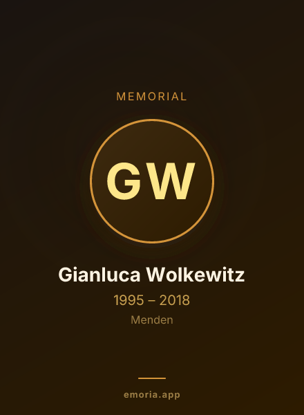 Memorial portrait of Gianluca Wolkewitz