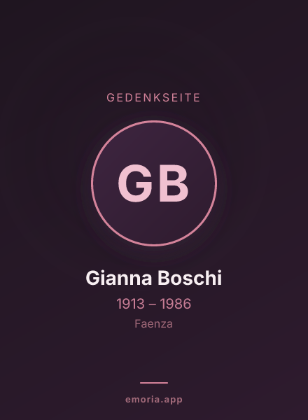 Gedenkportrait von Gianna Boschi