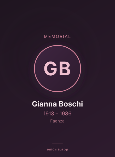 Memorial portrait of Gianna Boschi