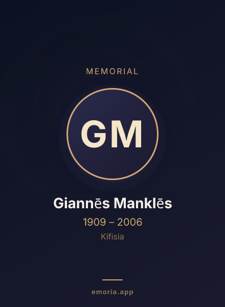 Memorial portrait of Giannēs Manklēs