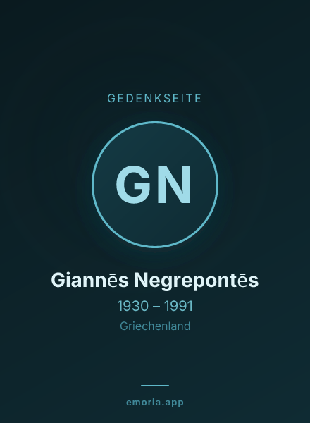 Gedenkportrait von Giannēs Negrepontēs