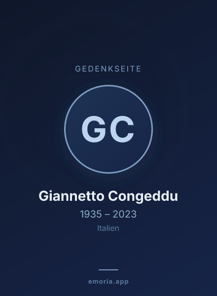 Gedenkportrait von Giannetto Congeddu