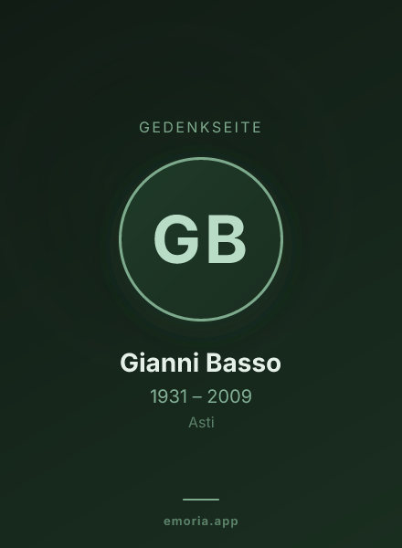 Gedenkportrait von Gianni Basso