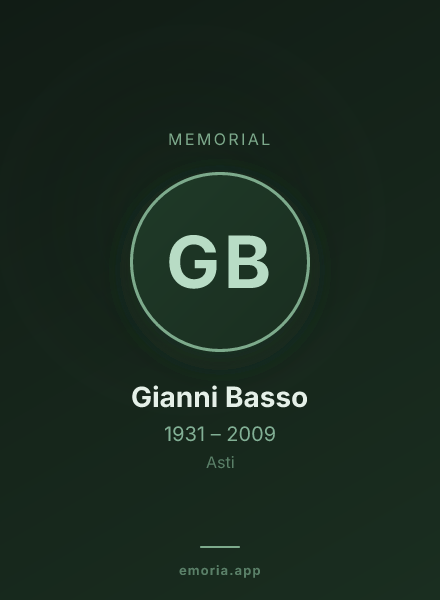 Memorial portrait of Gianni Basso