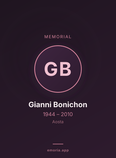 Memorial portrait of Gianni Bonichon