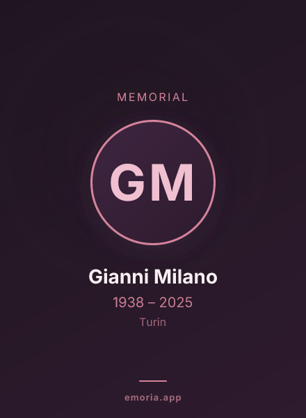 Memorial portrait of Gianni Milano