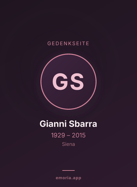 Gedenkportrait von Gianni Sbarra